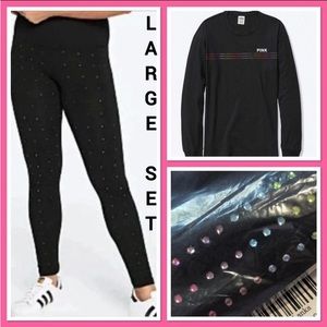 NEW VS PINK LARGE RAINBOW RHINESTONE SET